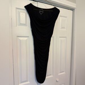 Chic Black Draped Dress